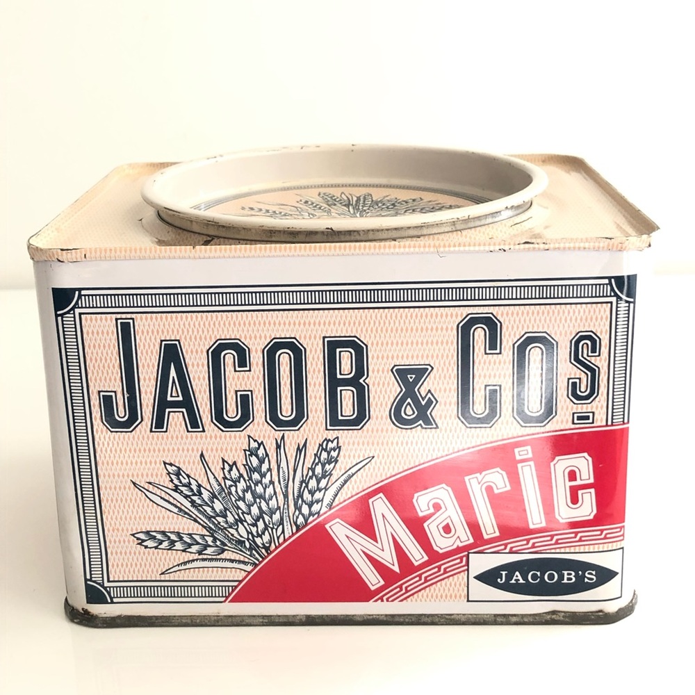 Vintage Tin Box - Red and Cream